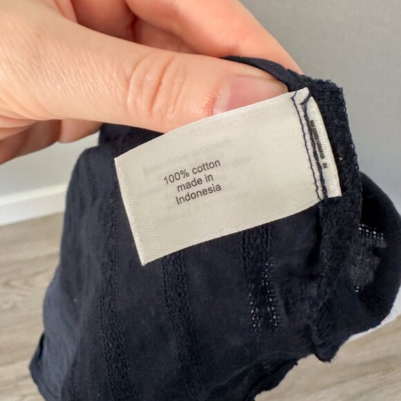 Lane Bryant Navy Button Down Lace Top - Picture 8 of 8